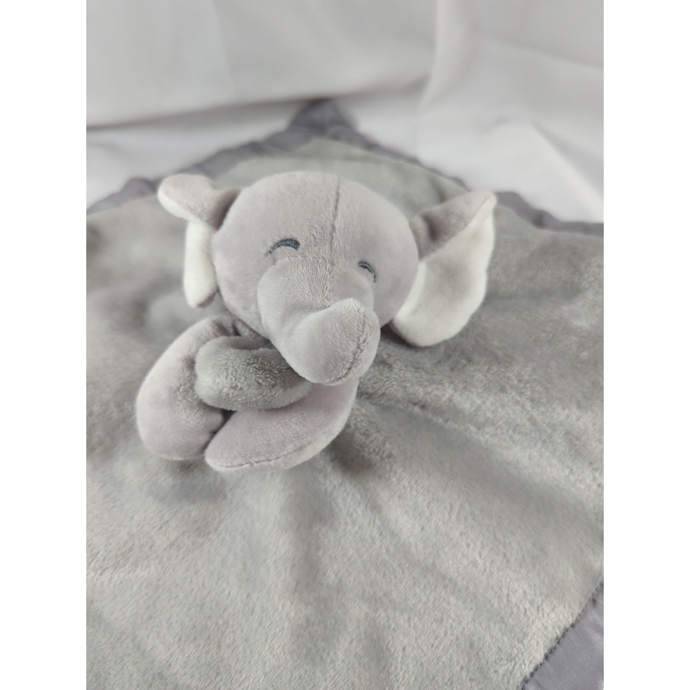 Carters Grey Elephant Lovey Plush Stuffed Animal Security Blanket 14"